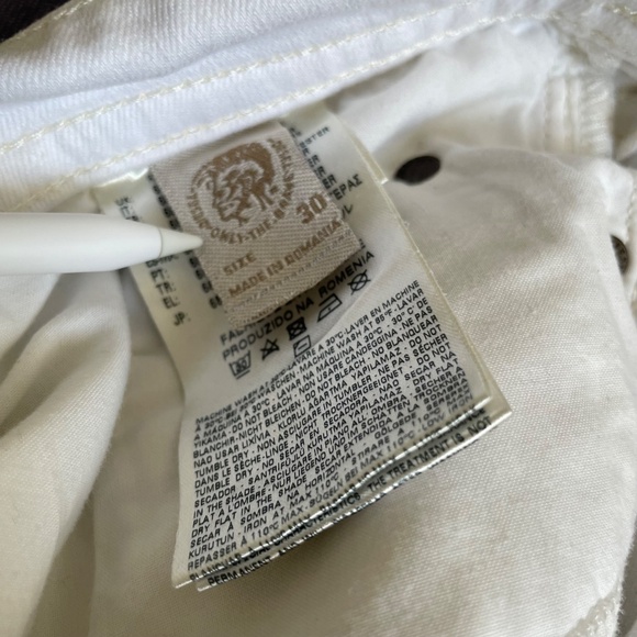 Diesel Buster Mens Slim Tapered Jeans W30 x L30 830G (White) - Picture 9 of 15